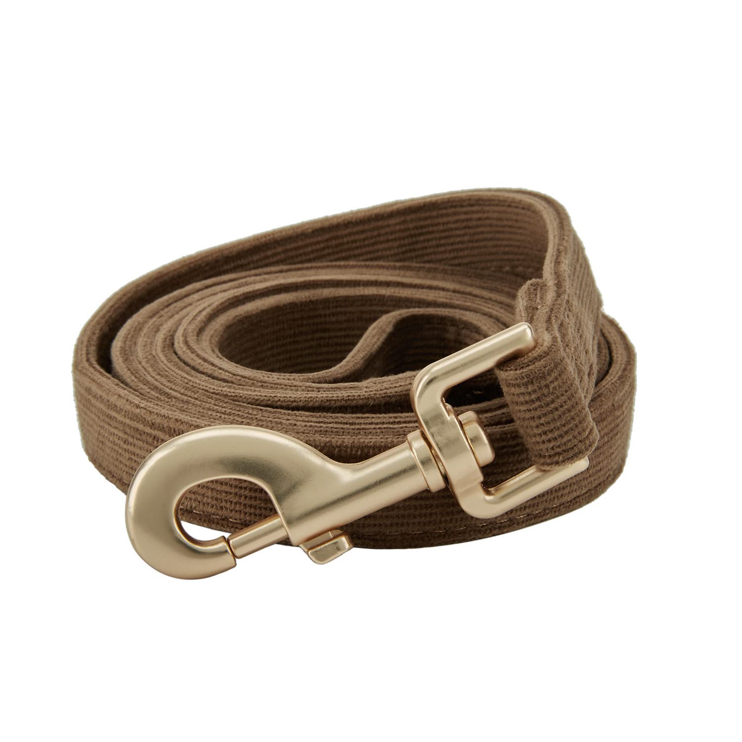 Ewinoom Soft Cotton Dog Leash, 5 Ft Heavy Duty Corduroy Dog Leashes With Gold Metal Hook For Small Medium Large Dogs,Small,Brwon