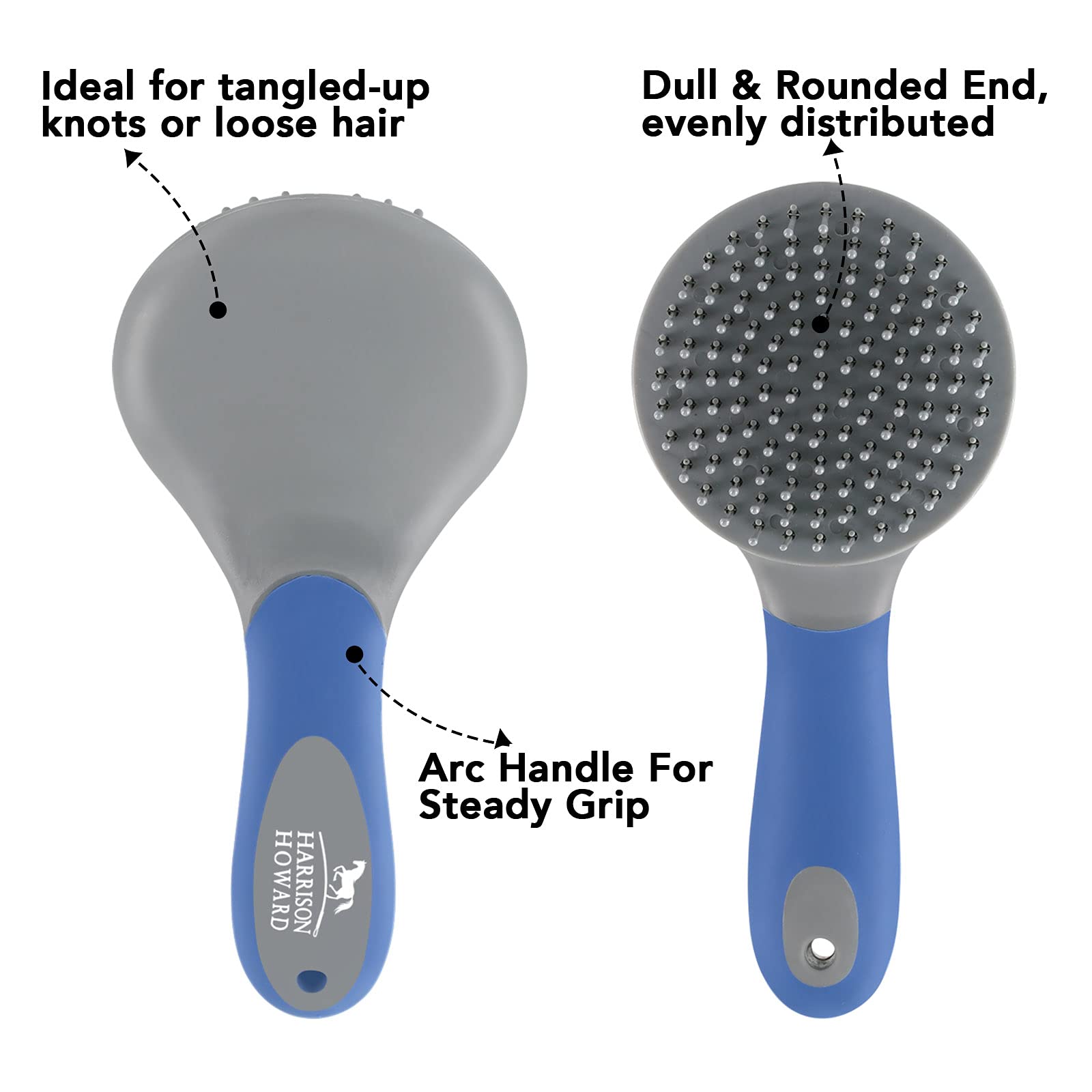 Harrison Howard Shinewell Humanized Design Non-Slip Ultra-Soothing Mane And Tail Brush For Horse