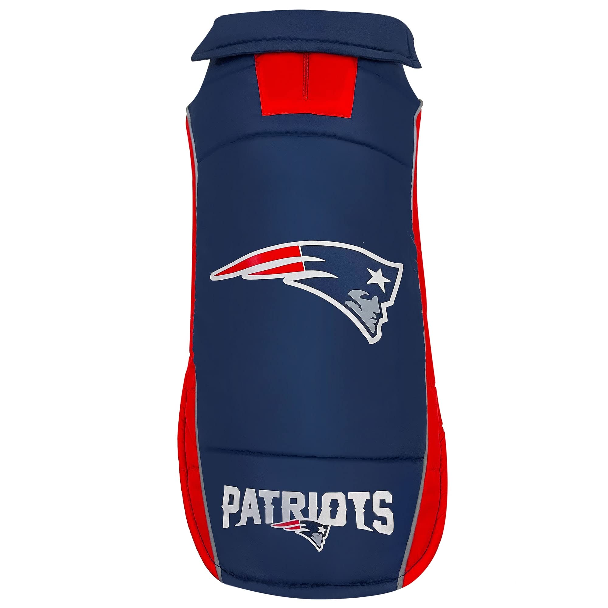 Nfl New England Patriots Puffer Vest For Dogs & Cats, Size Medium. Warm, Cozy, And Waterproof Dog Coat, For Small And Large Dogs