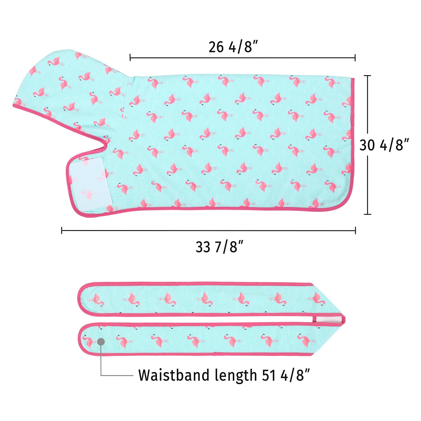Hde Dog Bathrobe Super Absorbent Quick Drying Towel With Hood For All Dog Breeds Sizes S-Xxl - Flamingos - Xl