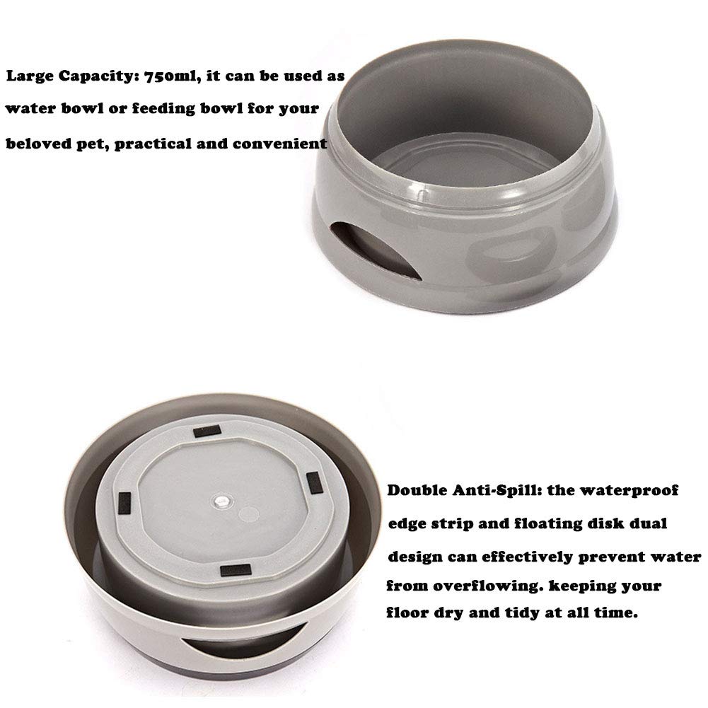 Love Dream No Spill Dog Water Bowl, No Drip Slow Water Feeder Dog Bowl No Slip Vehicle Carried Pet Water Dispenser 25 Oz With Floating Disk Slow Drinking Bowl For Dogs Cats (Blue)