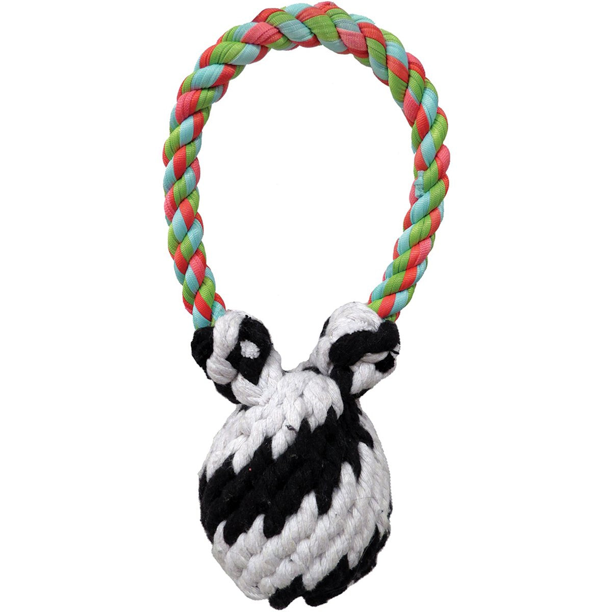 Scoochie Pet Products Super Scooch Squeaker Bear Rope Tug Dog Toy, Small, 8-Inch