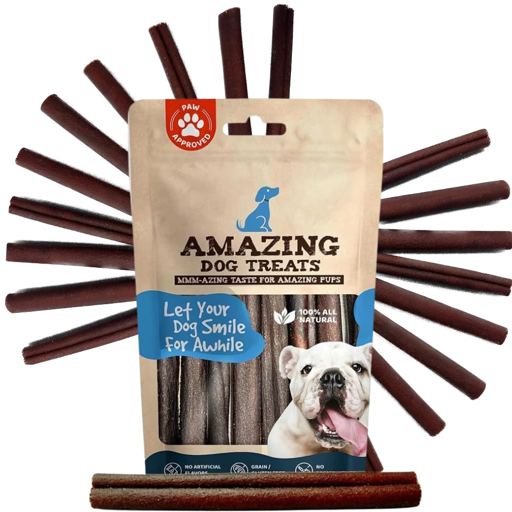 Amazing Dog Treats 6 Inch Collagen Stick - (10 Count) - Collagen Bully Sticks For Dogs - 95% Natural Collagen Sticks For Dogs - No Hide Bones For Dogs…