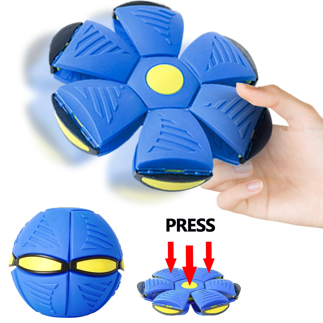 BADWALT FlidRunest 2PCS Pet Toy Flying Saucer Ball, Flying Saucer Ball Dog Toy with 3 Light for Interactive Dog,Cats, Childrens