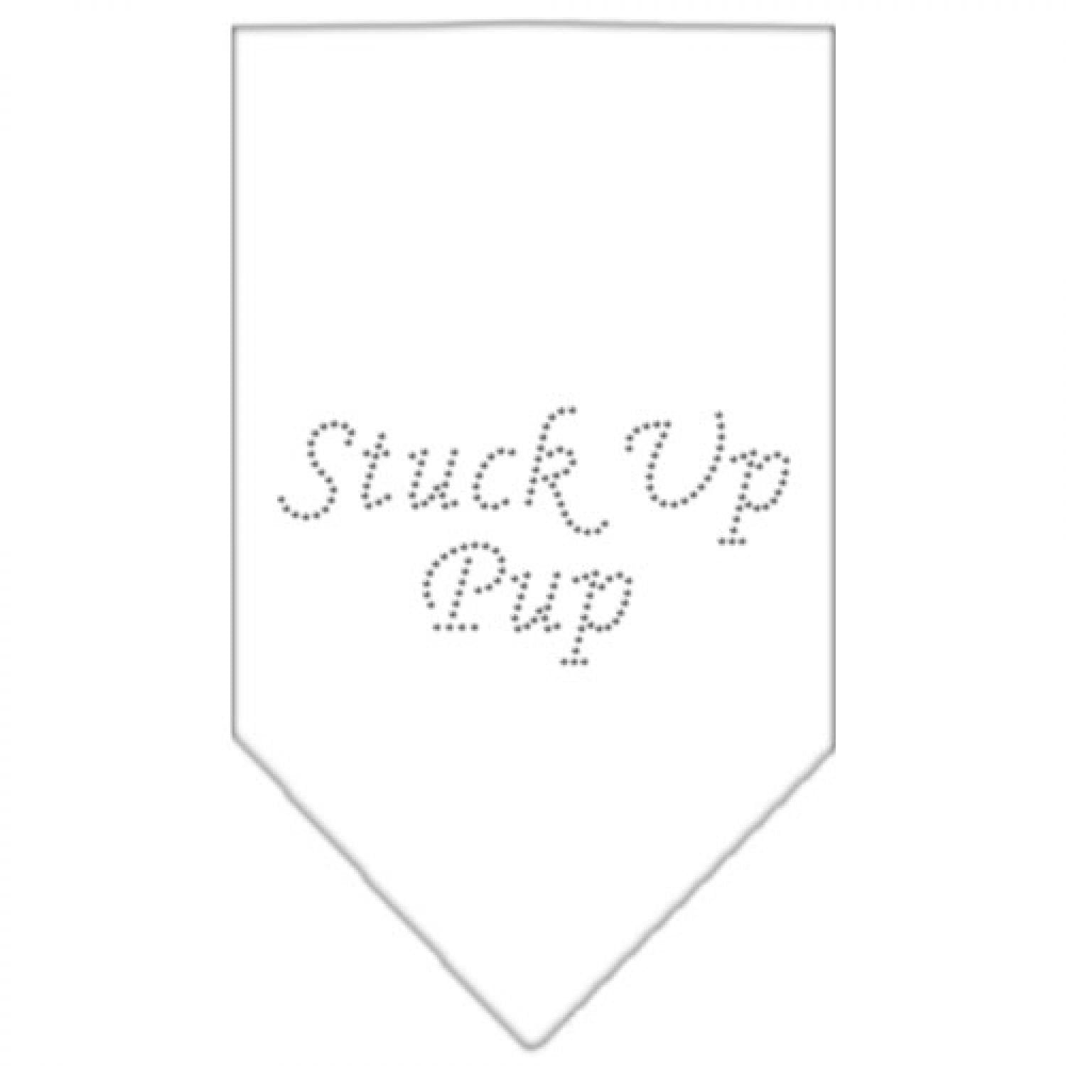 Mirage Pet Products Stuck Up Pup Rhinestone Bandana, Small, White