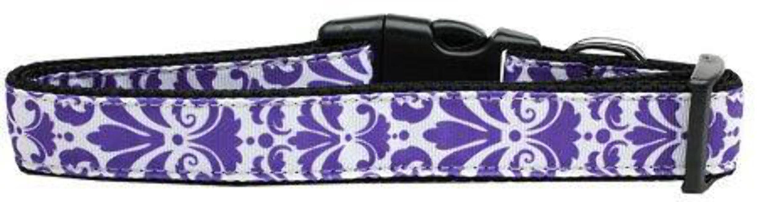 Mirage Pet Products Damask Nylon Dog Collar, Medium, Bright Pink