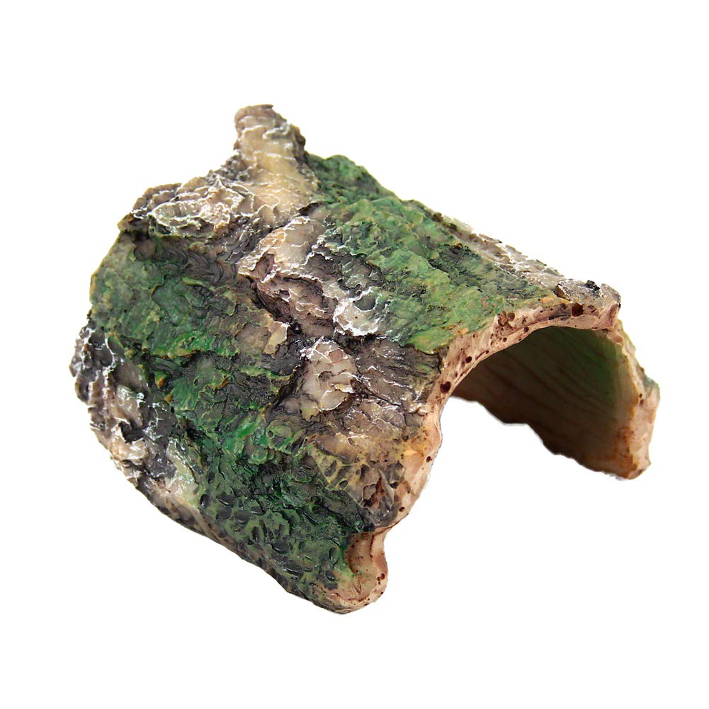 OMEM Reptile Hideout Box, Spider, Scorpion Reptile Hides and Caves Habitat Decor, Imitation Bark Resin Hidden Nest Tortoise Supp