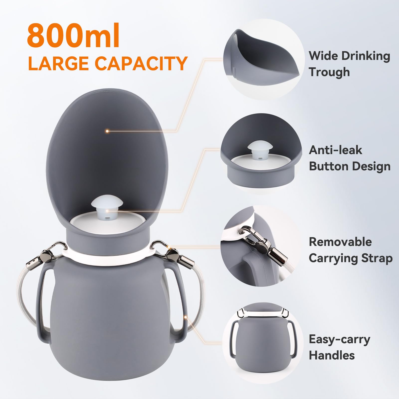 Billionchains Dog Water Bottle 27 Oz Large Capacity Dog Water Dispenser Portable Pet Travel Water Bottle For Outdoor, Hiking, Tr