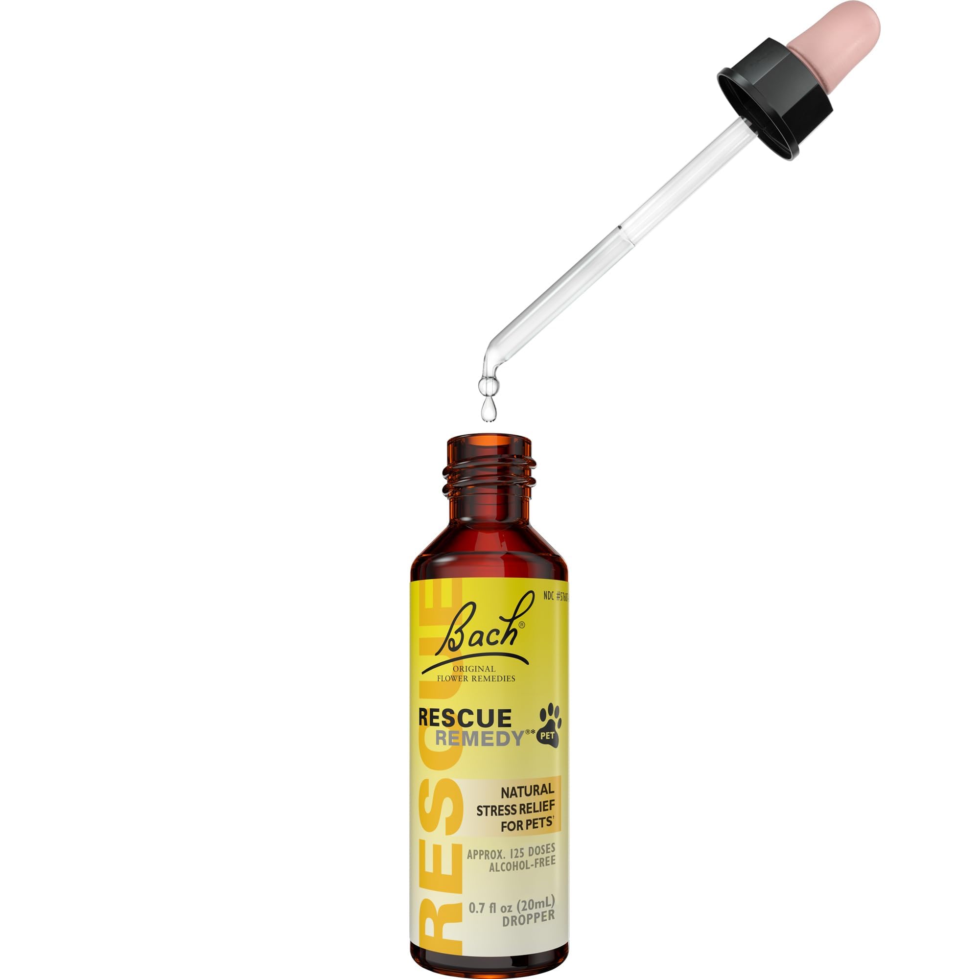 Bach RESCUE Remedy PET Dropper 20mL, Natural Stress Relief, Calming for Dogs, Cats, & Other Pets, Homeopathic Flower Essence, Th