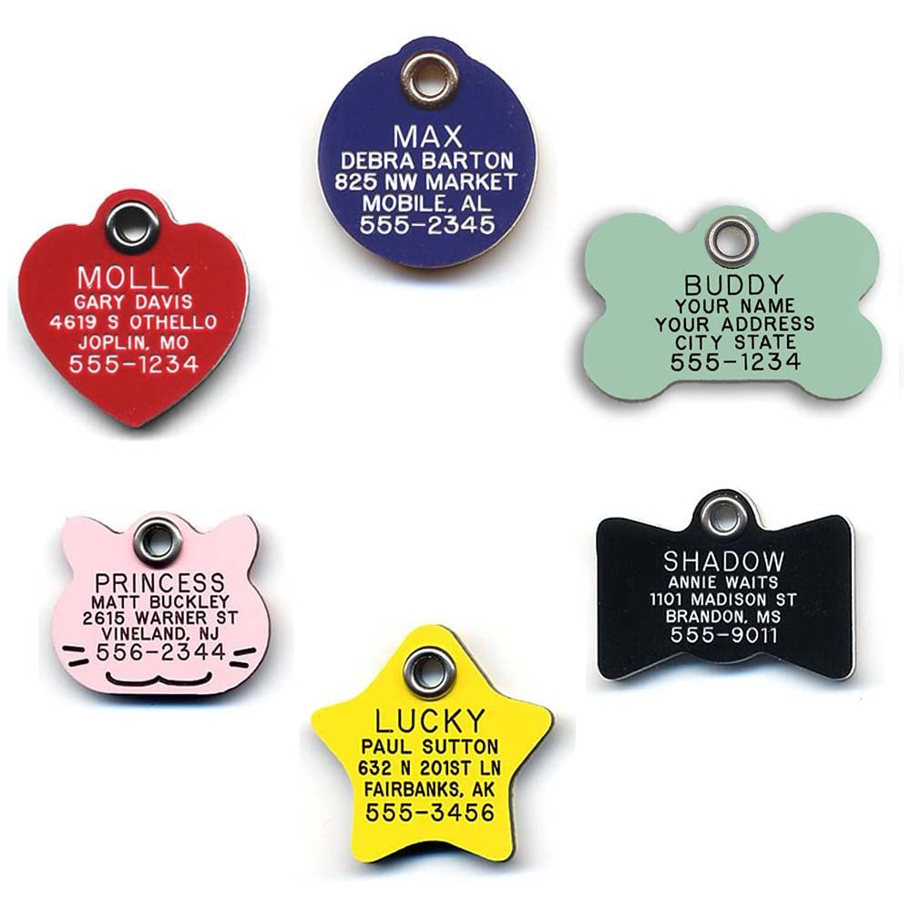 Durable Plastic Pet ID Tag, Outlasts Cheap Aluminum Tags for The Same Price, Custom Engraved, Medium Blue Cat