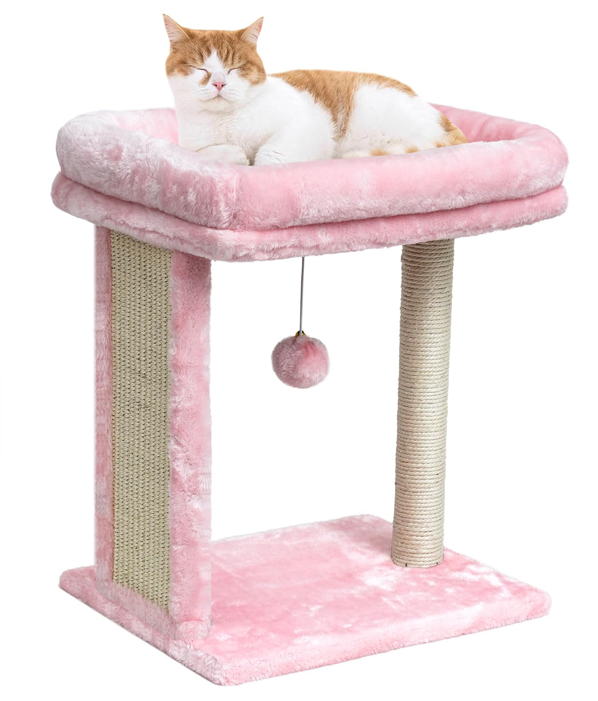 Syandlvy Small Cat Tree For Indoor Cats, Scratching Board With Perch & Scratching Post, Kittens Scratcher With 2 Dangling Balls,
