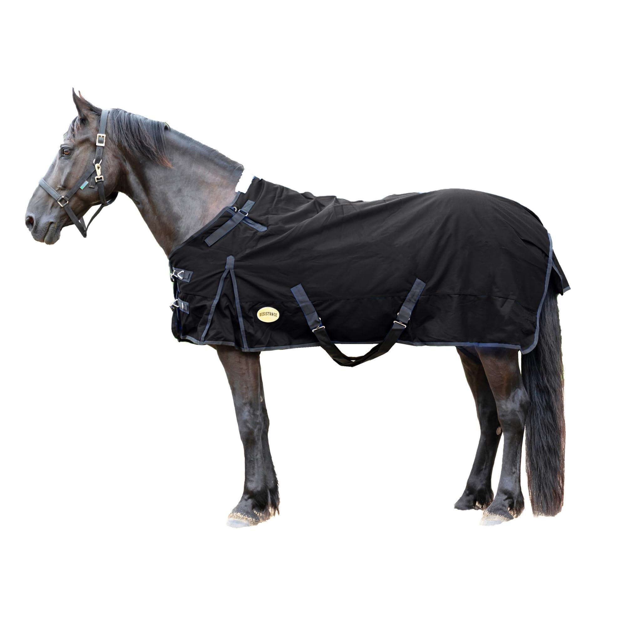 RESISTANCE Premium 1200 Denier Waterproof Horse Turnout Blanket with 300g Polyfill & Adjustable Buckle Closure