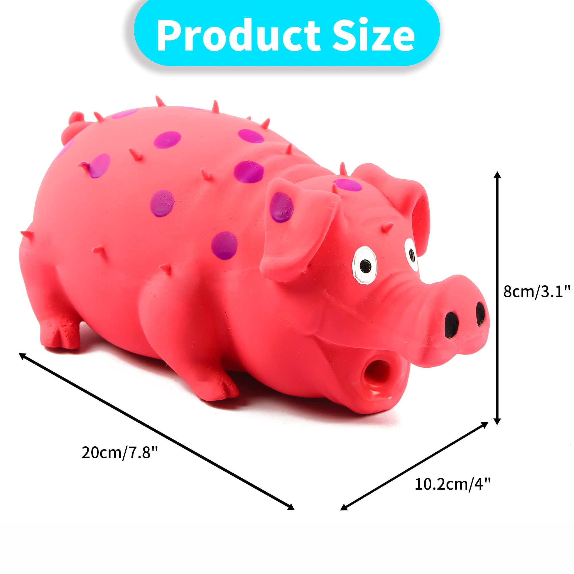 Squeaky Pig Dog Toys, 3 Pack Grunting Pig Dog Toy That Oinks Grunts For Small Medium Large Dogs, Durable Rubber Pig Squeaker Dog Puppy Chew Toys, Latex Interactive Squeak Funny Cute Dog Toy Set