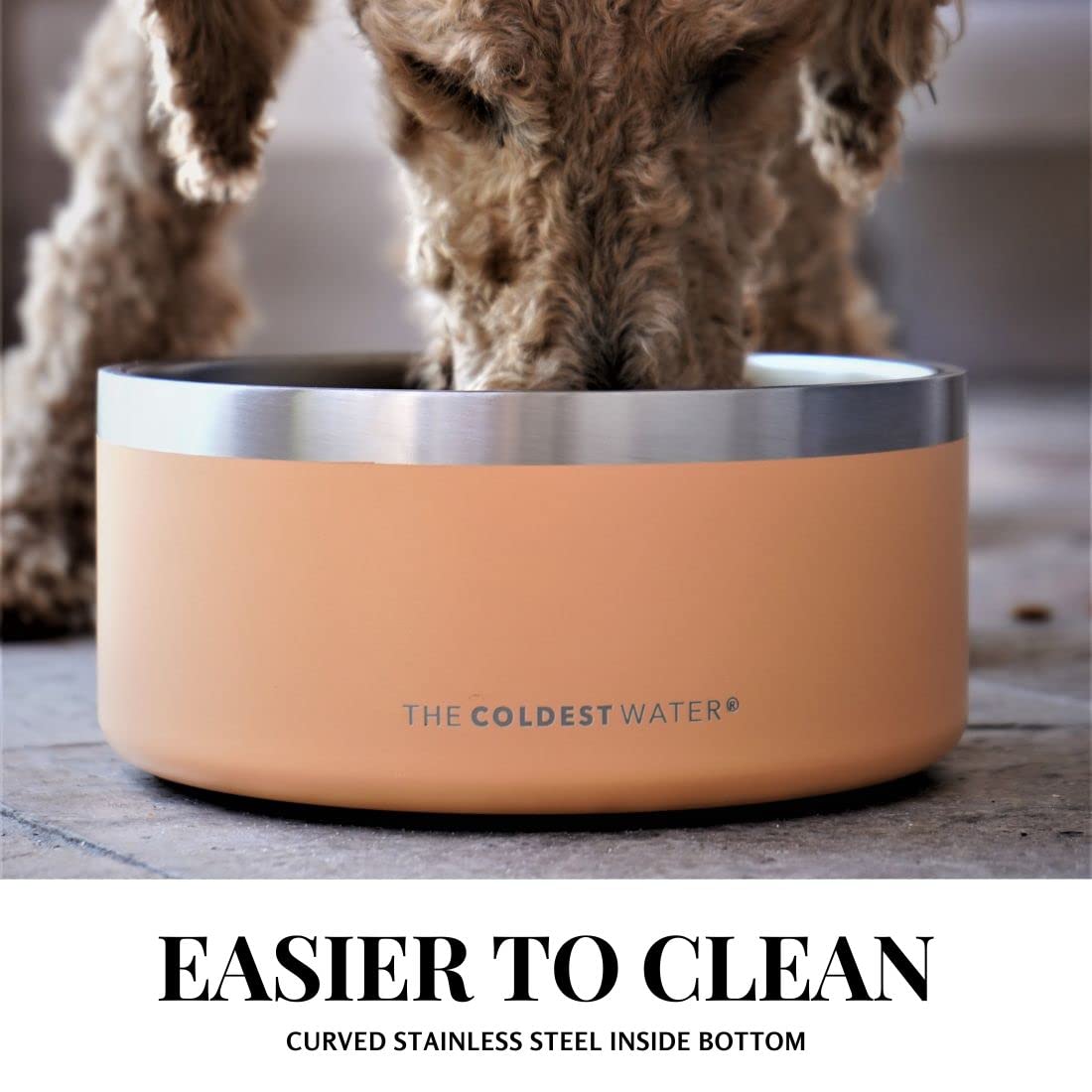 Coldest Dog Bowl - Anti Rust Metal & Non Slip Dog Bowls Large, Spill Proof Heavy Duty 3 Layers Insulated Dog Bowl - Food and Wat