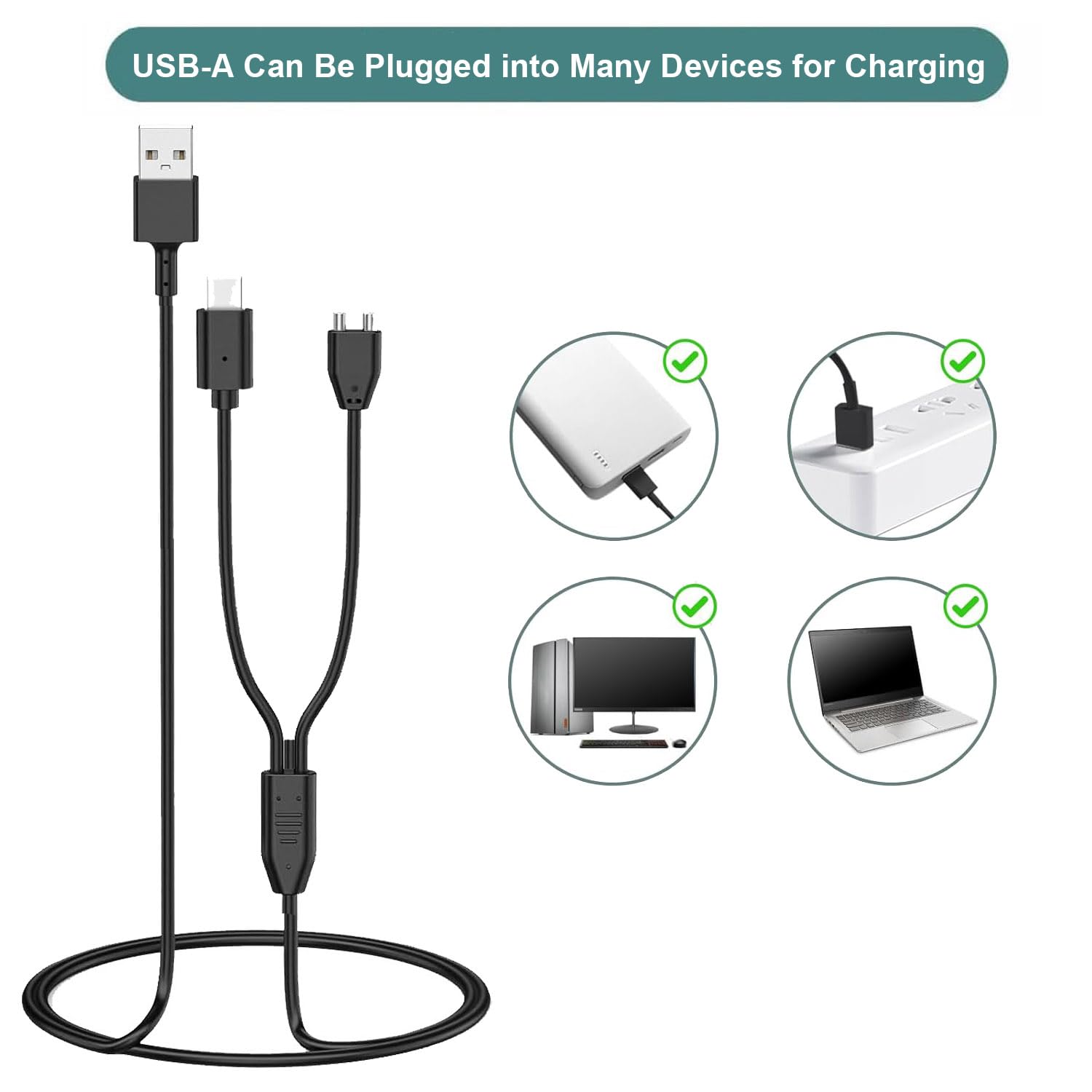 Lettou Charger Replacement For Delupet/Yawpet/Jugbow Dog Training Collar And Remote, 2-In-1 Magnetic Charging Cable Cord, 2 Pack