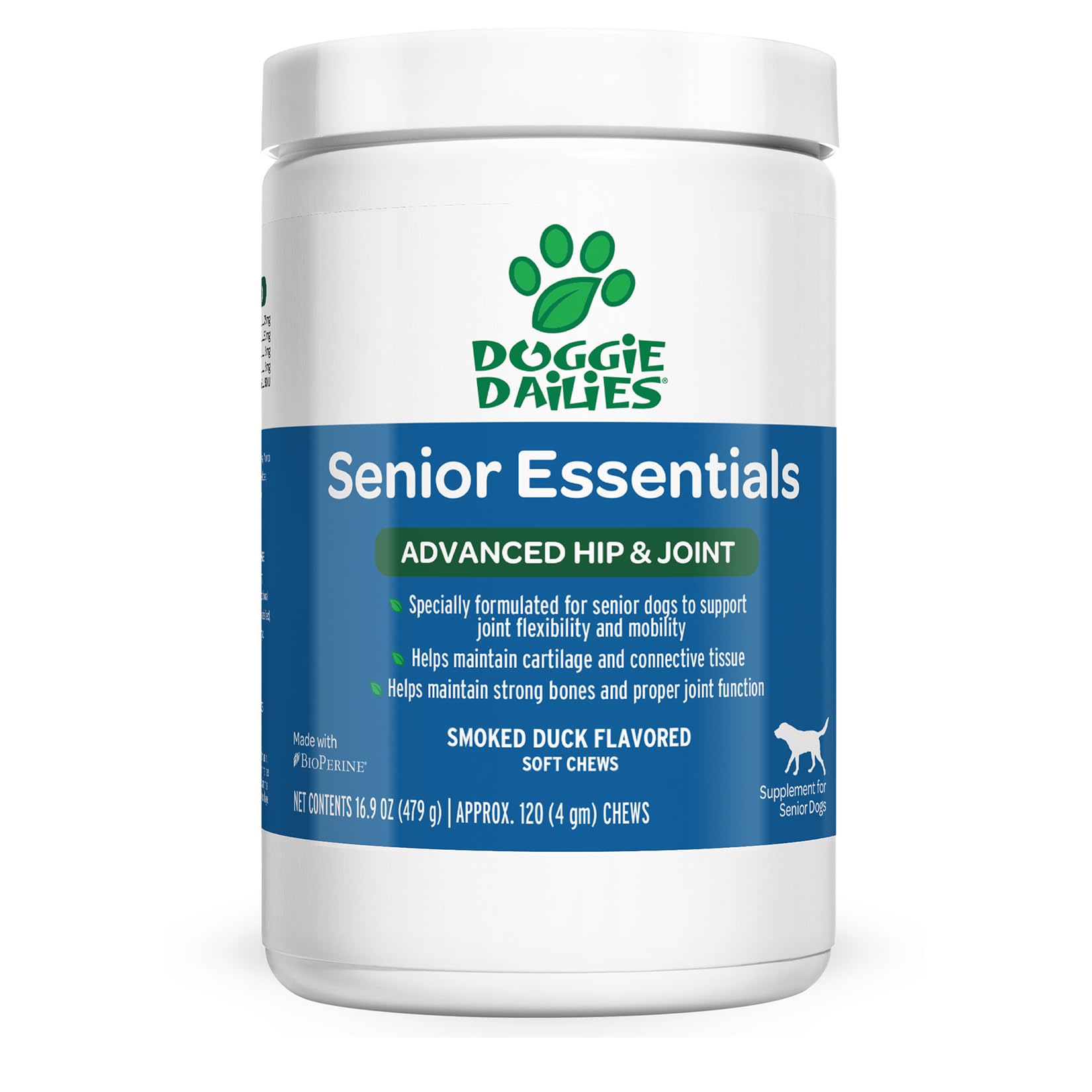 Doggie Dailies Glucosamine for Dogs - 120 Chews - Dog Joint Supplement with Chondroitin, Green Lipped Mussel, Turmeric & Bioprin