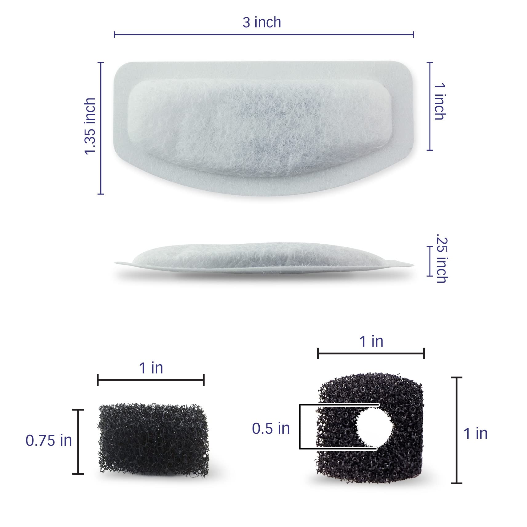 Pet Standard Replacement Water Filter & 6 Pack Replacement Pre-Filter Sponges Compatible With Orsda® 67Oz/2L Stainless Steel Pet Water Fountains, Pack Of 12