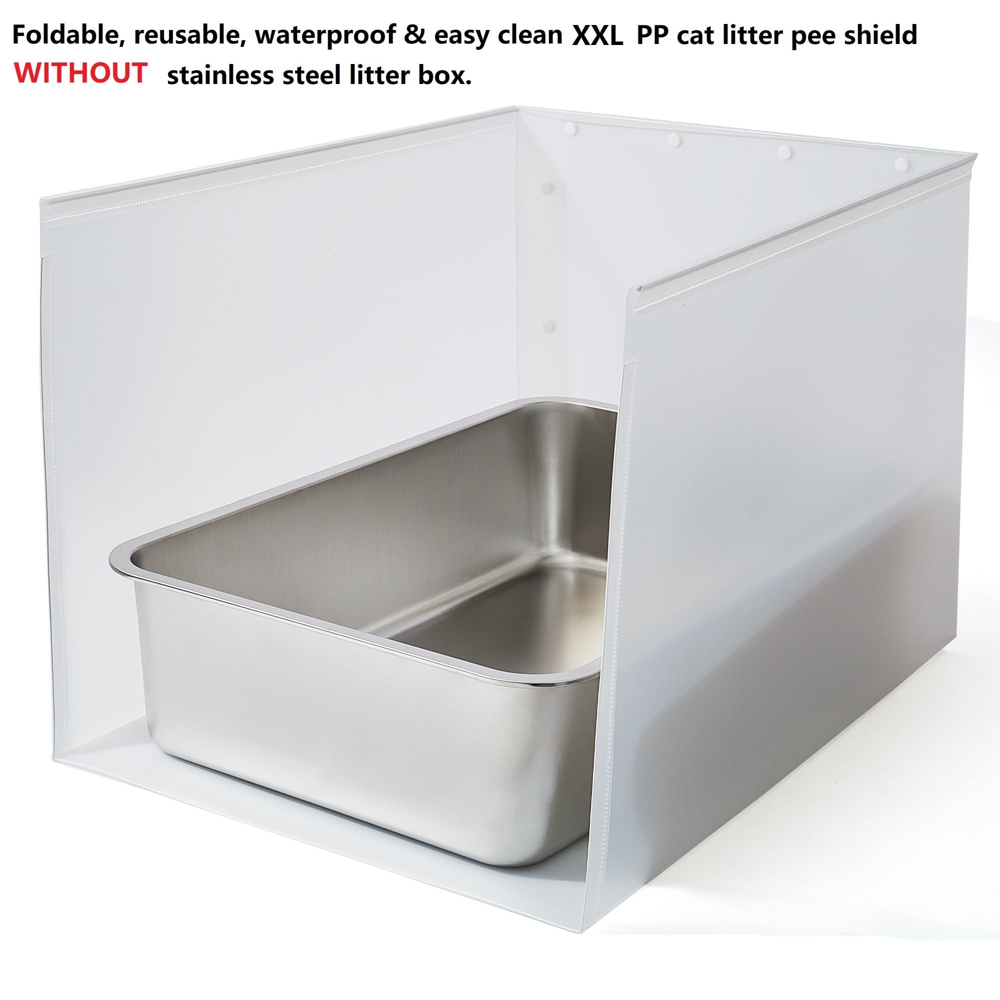 Jimeiqi Litter Box Shield, 23.6''X15.7''X15.7''(Height) High Sided Cat Litter Box Pee Shields Without Leaking, Foldable Extra La