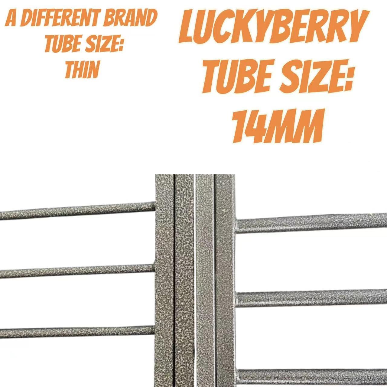 Luckyberry Heavy Duty Extra Large Dog Crate With Wheels - Indestructible 42/46 Inch Chew-Proof, Escape-Proof Kennel For High-Anx