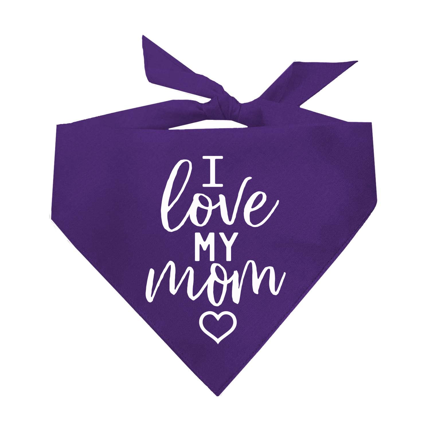 I Love My Mom Valentine'S Day, Mother'S Day Dog Bandana (Purple, Xs 177)