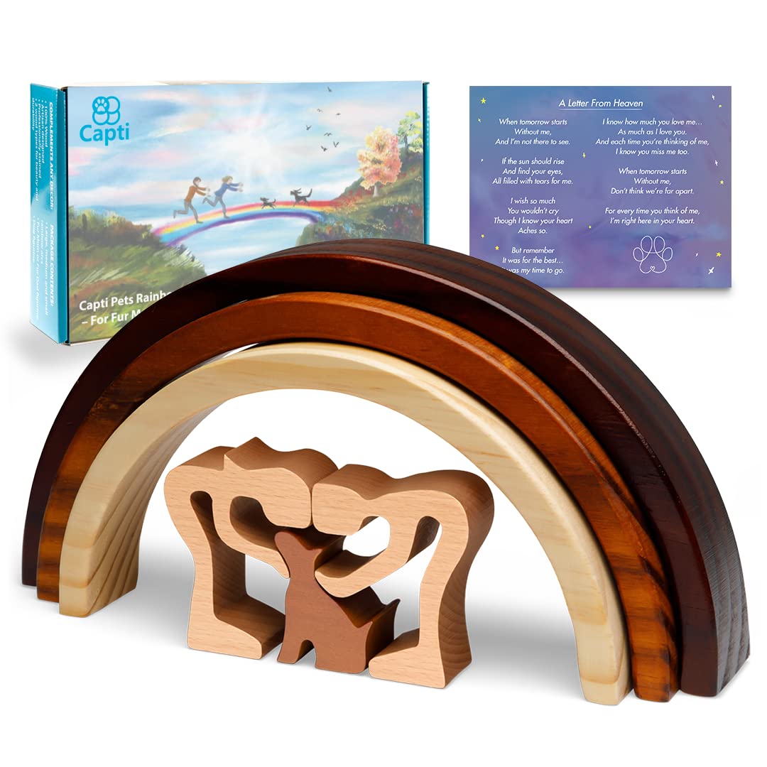Capti Rainbow Bridge Dog Memorial Gifts, Pet Memorial - I'Ll Meet You At The Rainbow Bridge - Pet Loss Gifts, Bereavement, Sympa