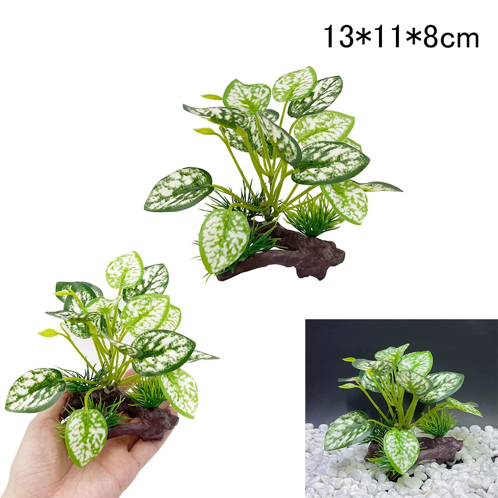 Smoothedo-Pets Fish Tank Decoration Aquarium Decoration 3 Pieces Ornament Betta Silk Leaf Cushion Hammock Artificial Driftwood C