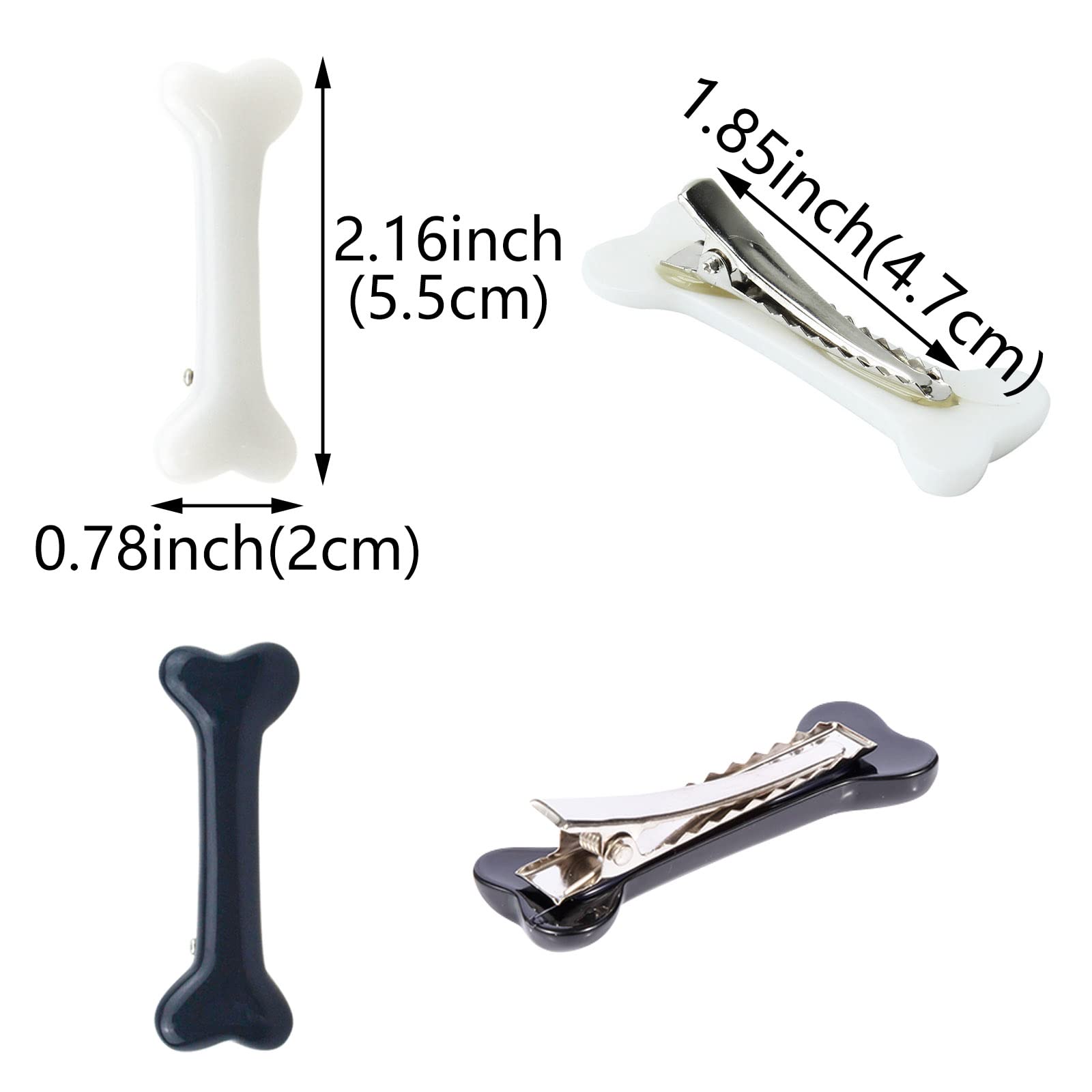 12 Pack Dog Bone Hair Clip Decorative Side Band Clips For Christmas Halloween Cosplay Costume Alligator Hair Clips