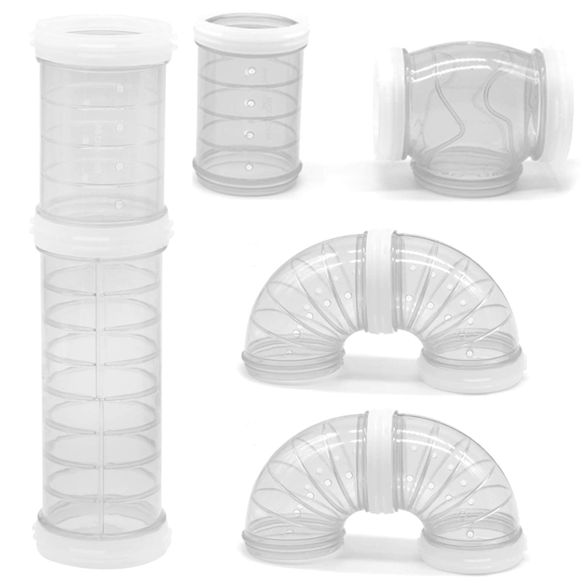 Hamster Tube Set, 8 Pack Transparent Curved Pipe Pet Cage Tunnel Hamster Toy Diy Creative Connection Tunnel External Sports Tube For Mouse Hamster Rat And Other Small Animal