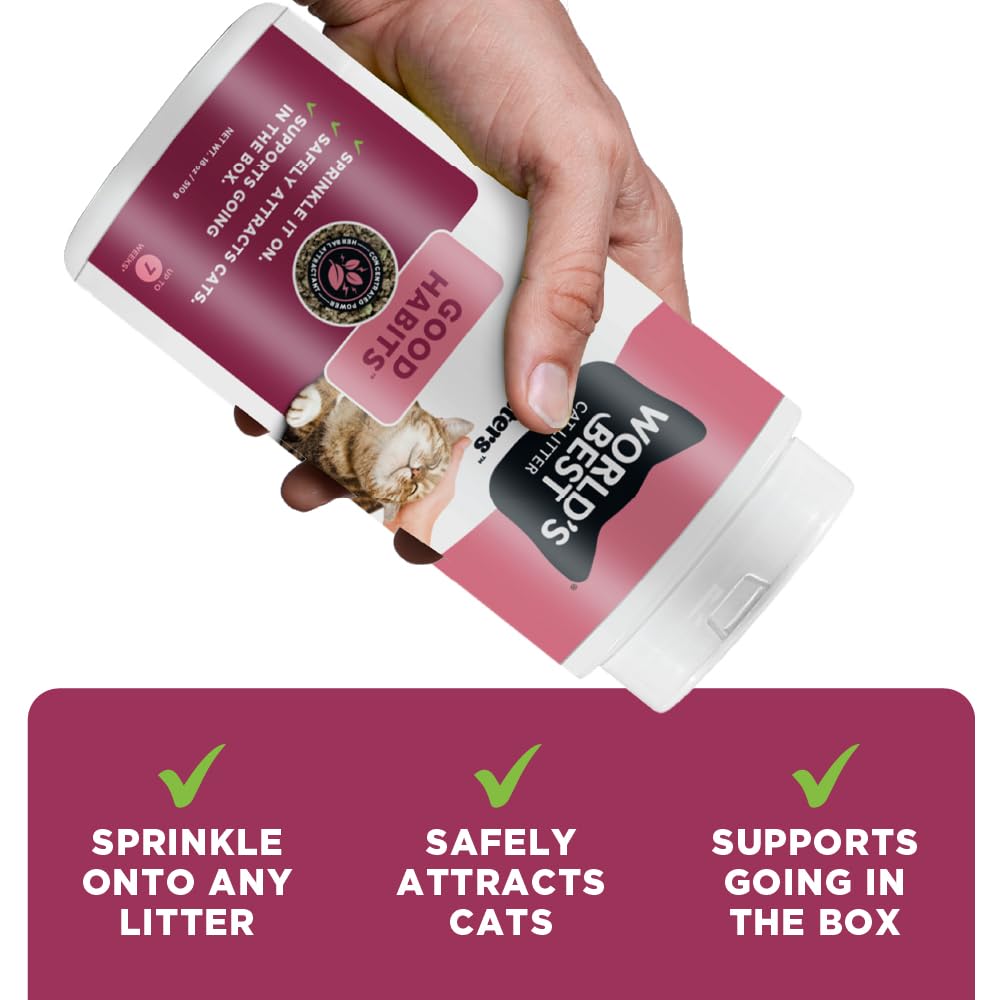 WORLDS BEST CAT LITTER Boosters Good Habits | Natural and Sustainable Cat Litter Additive | Attracts Your Cat to The Litter Box