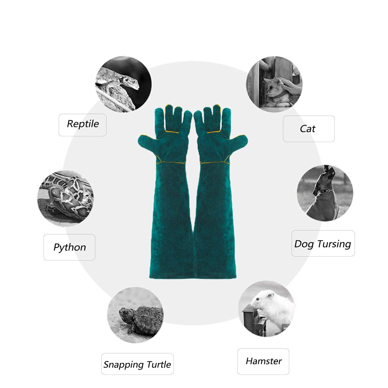 Pesandy Animal Handling Gloves Bite Proof, 60Cm Durable Bite Resistant Gloves For Bathing,Grooming,Welding, Handling Dog/Cat/Bird/Snake/Parrot/Lizard/Reptile- Scratch/Bite Resistant Protection Gloves