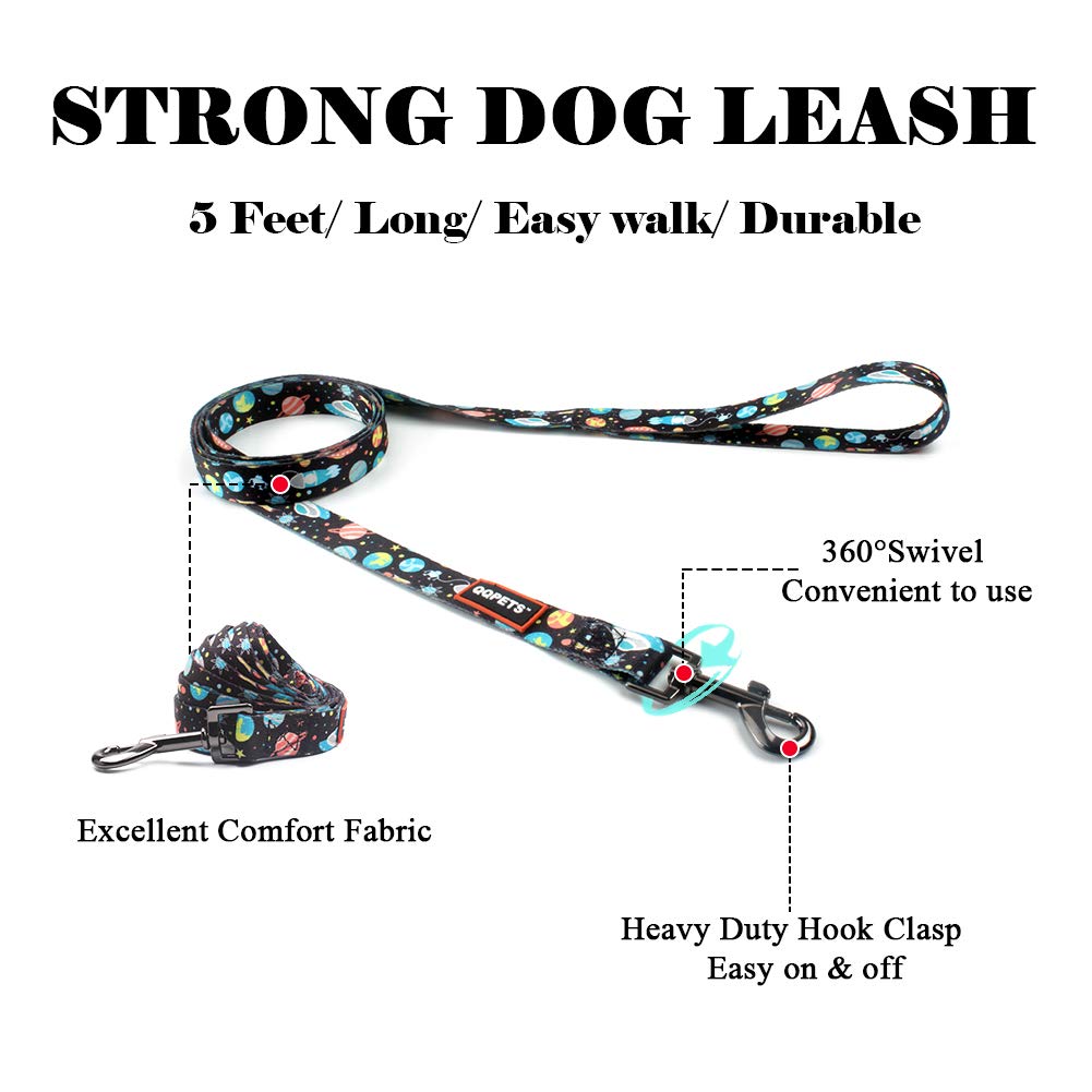 Qqpets Dog Harness Leash Set Adjustable Heavy Duty No Pull Halter Harnesses For Small Medium Large Breed Dogs Back Clip Anti-Twist Perfect For Walking (Xs(12'-18' Chest Girth), Space)