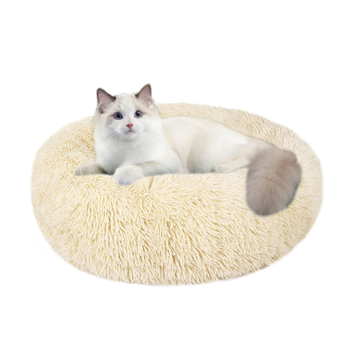 Cat Beds For Indoor Cats,20/24 Inch Dog Bed For Small Melium Large Dogs, Washable-Round Pet Bed For Puppy And Kitten With Slip-R