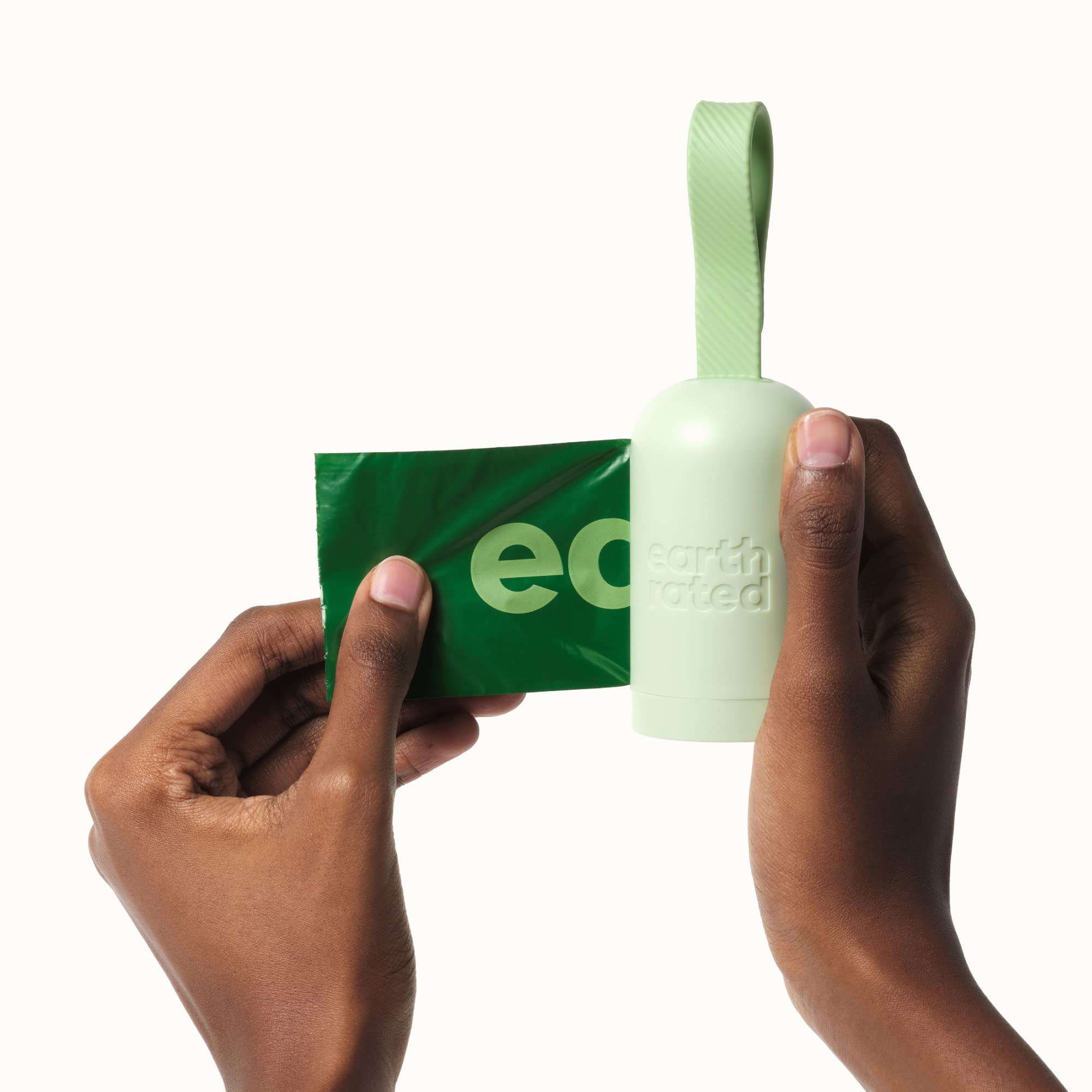 Earth Rated Dog Poop Bag Holder, Durable Plastic, Leakproof, Green, 1 Dispenser & 900 Bags, Model UNSCENTSINGLE60