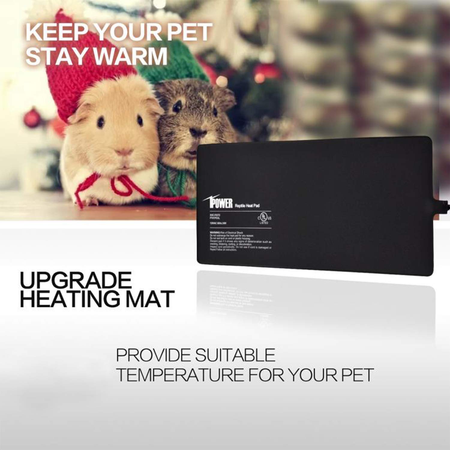 Ipower 6 By 8-Inch 8 Watt Reptile Heat Pad Under Tank Terrarium Warmer Heat Mat For Small Animals