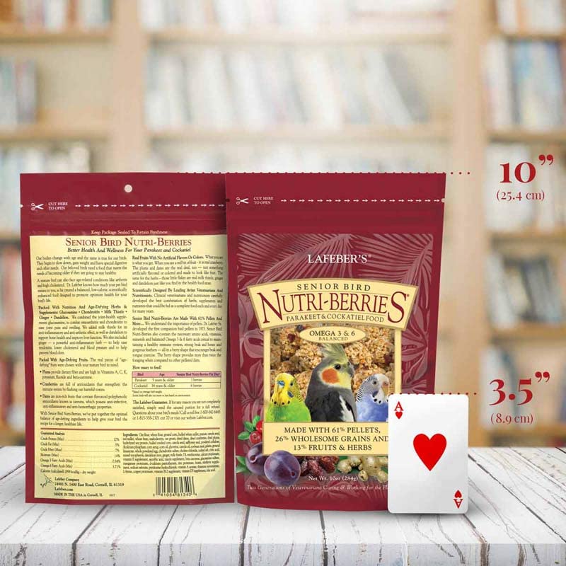 LafeberS Senior Bird Nutri-Berries Pet Bird Food, Made With Non-Gmo And Human-Grade Ingredients, For Parakeets & Cockatiels, 10