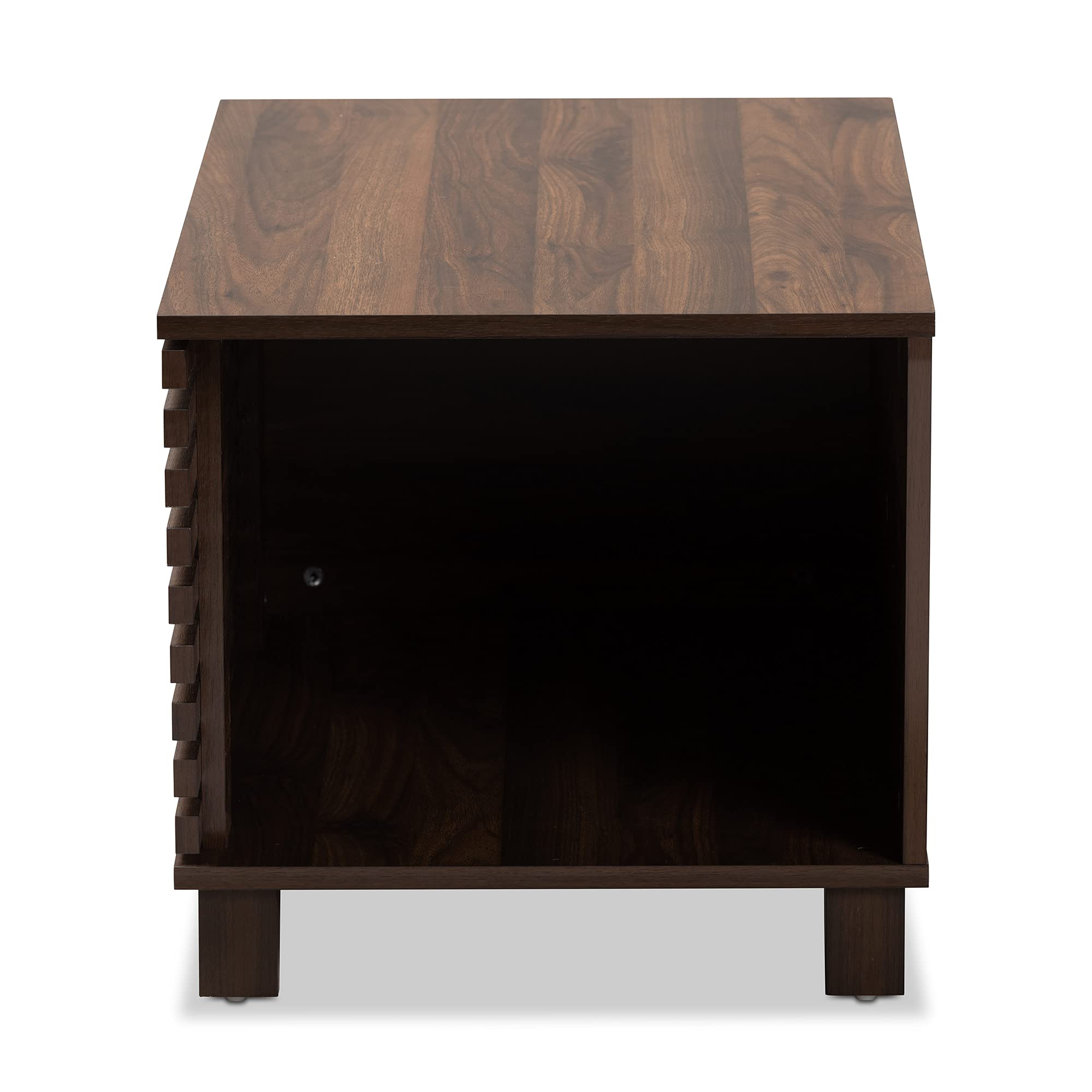 Baxton Studio Eckhart Modern And Contemporary Walnut Brown Finished Wood Cat Litter Box Cover House