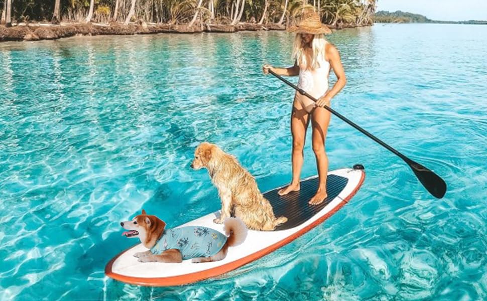 Y-Blue Dog Hawaiian Shirts,Summer Cooling Quick Dry Mesh Breathable T-Shirt Tops For Small Medium Large Boy Girl Dogs (Pink+Blue