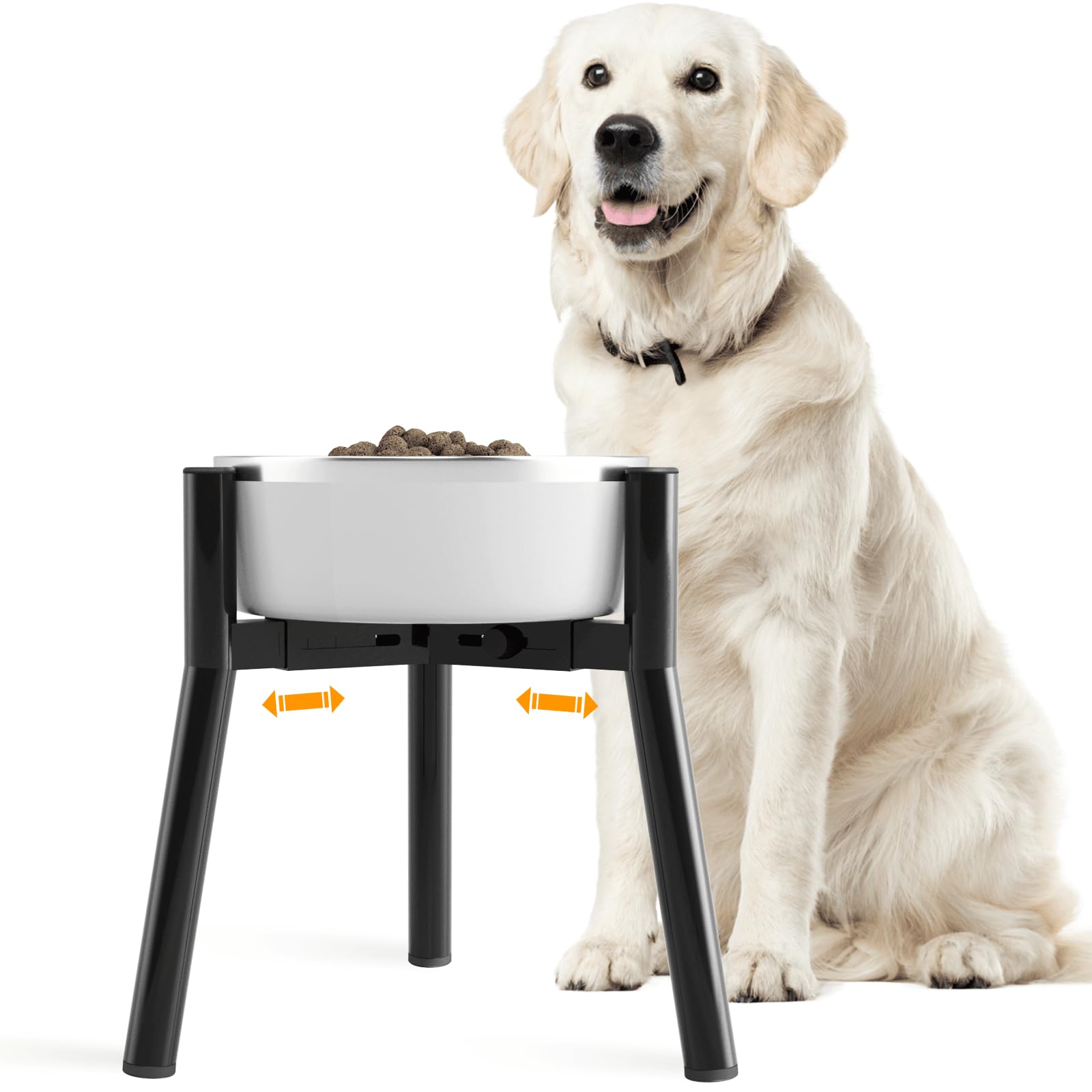 TIDANT Dog Bowl Stand for Medium & Large Dogs, Adjustable Width Elevated Dog Bowls for 7-10.7 Wide Bowls, 11in Tall Dog Food Wat