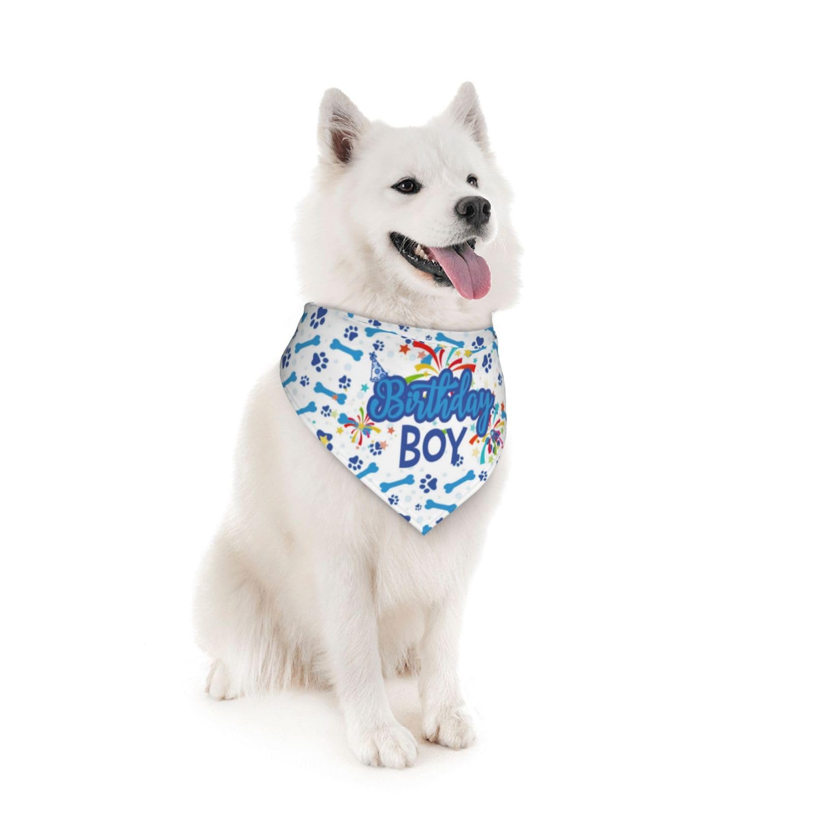 Birthday Boy Dog Bandana Scarf Triangle Bibs Pet Accessories Cat Kerchief