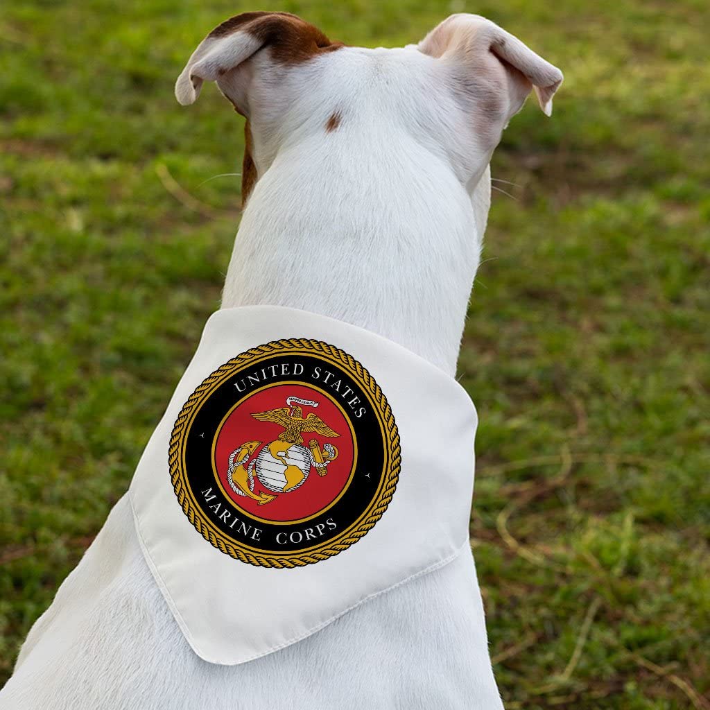 Marine Corps Pet Bandana Collar - Military Scarf Collar - Usa Dog Bandana (S)