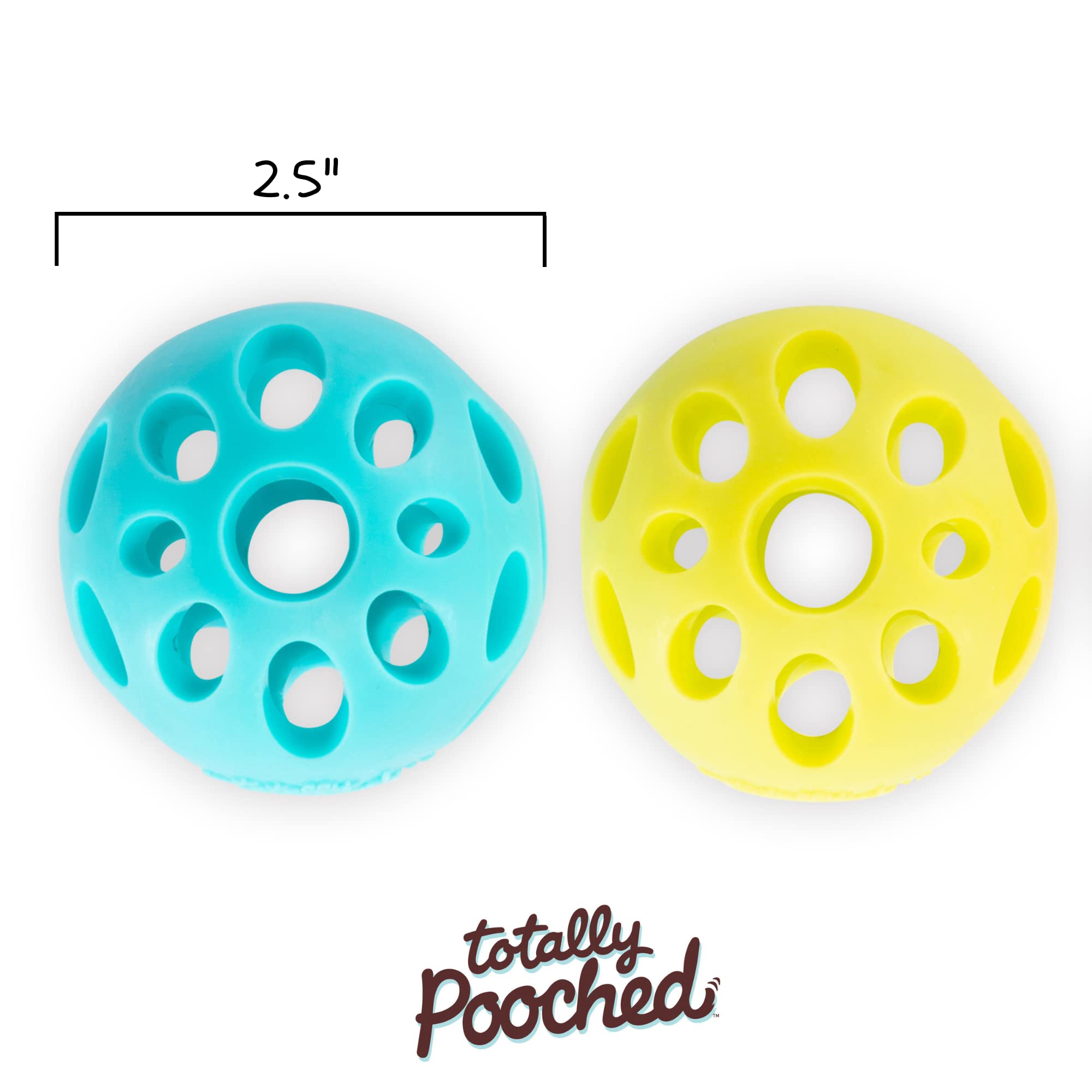 Messy Mutts Totally Pooched Huff'N Puff Ball | 2.5?Tpr Puzzle Ball For Dogs | 2-In-1 Durable Interactive Toy And Tooth Cleaner | Teal