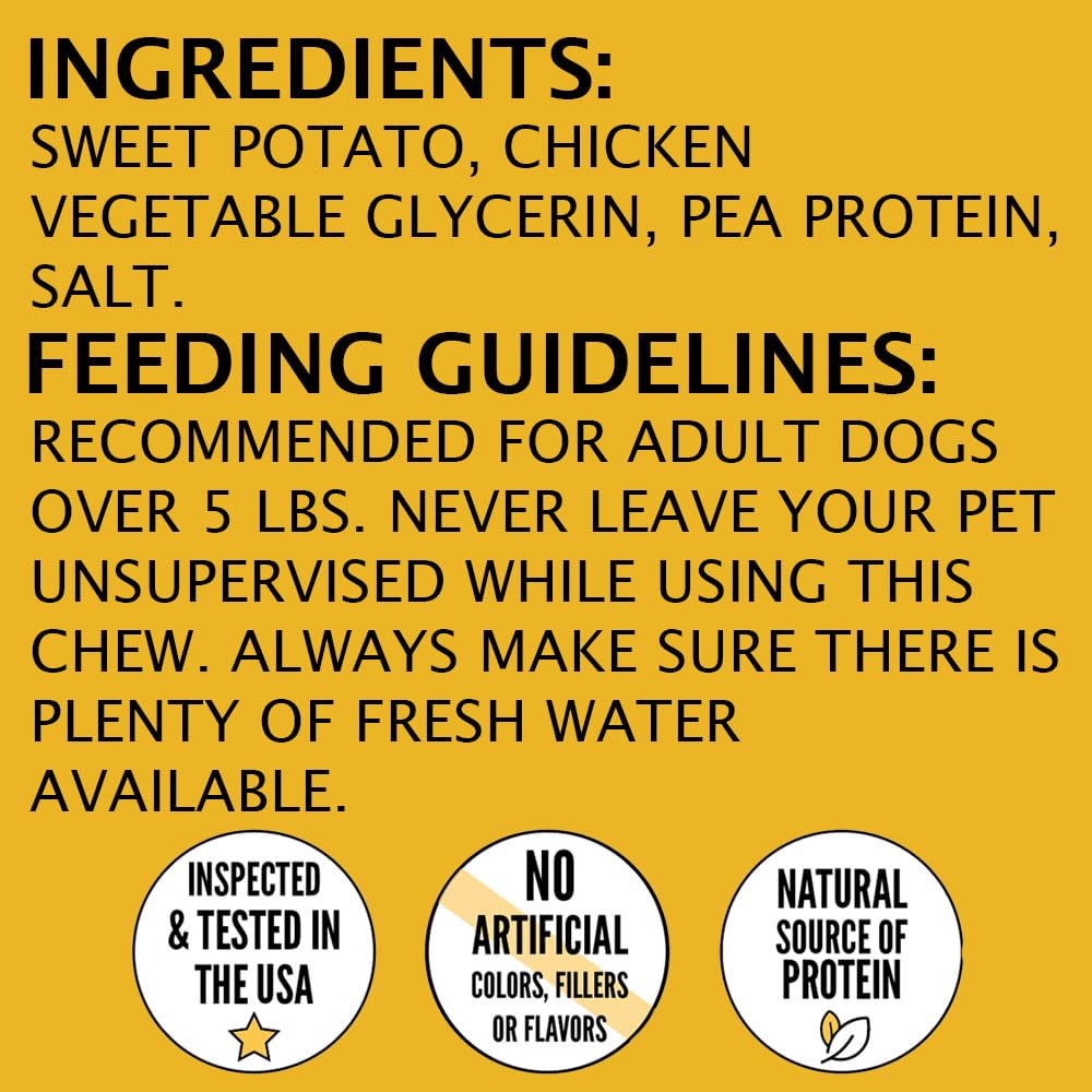 Hubert Pet Gourmet Chicken & Sweet Potato Wrap Dog Treats - Natural, Ideal for Training, USA Inspected & Tested, Suitable 2.5 lb