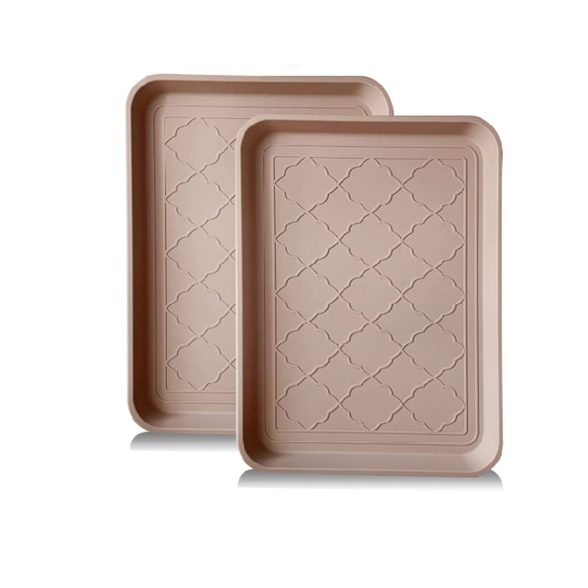 PetLike Boot Tray for Entryway Indoor, Pet Food Mat, 16.7 x 12.8 inch 2 Packs, Waterproof Shoe Tray for Indoor and Outdoor, Mult