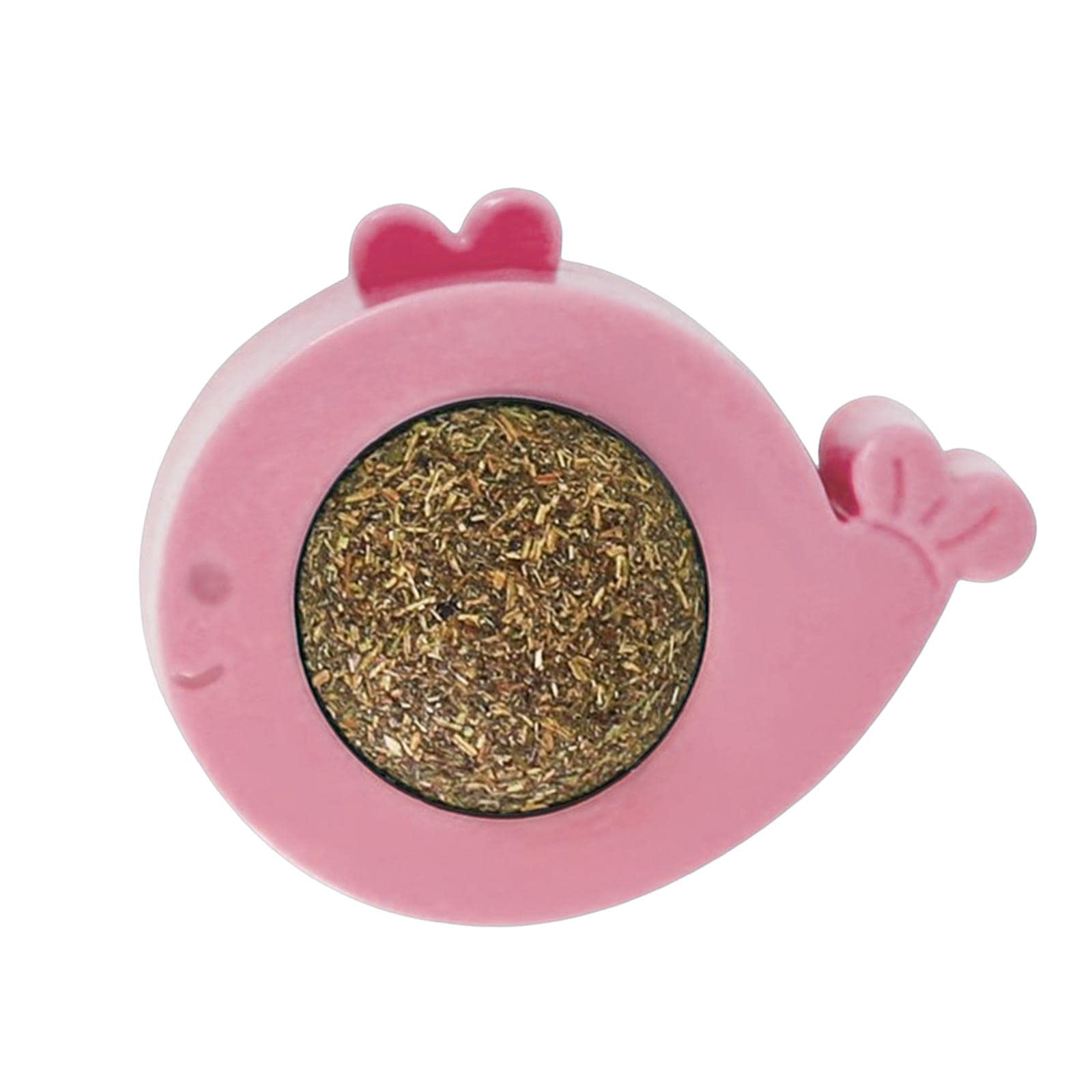 Ujeavette Rotatable Catnip Wall Toys Teeth Cleaning Interactive Kitty Toy For Kitten Pink