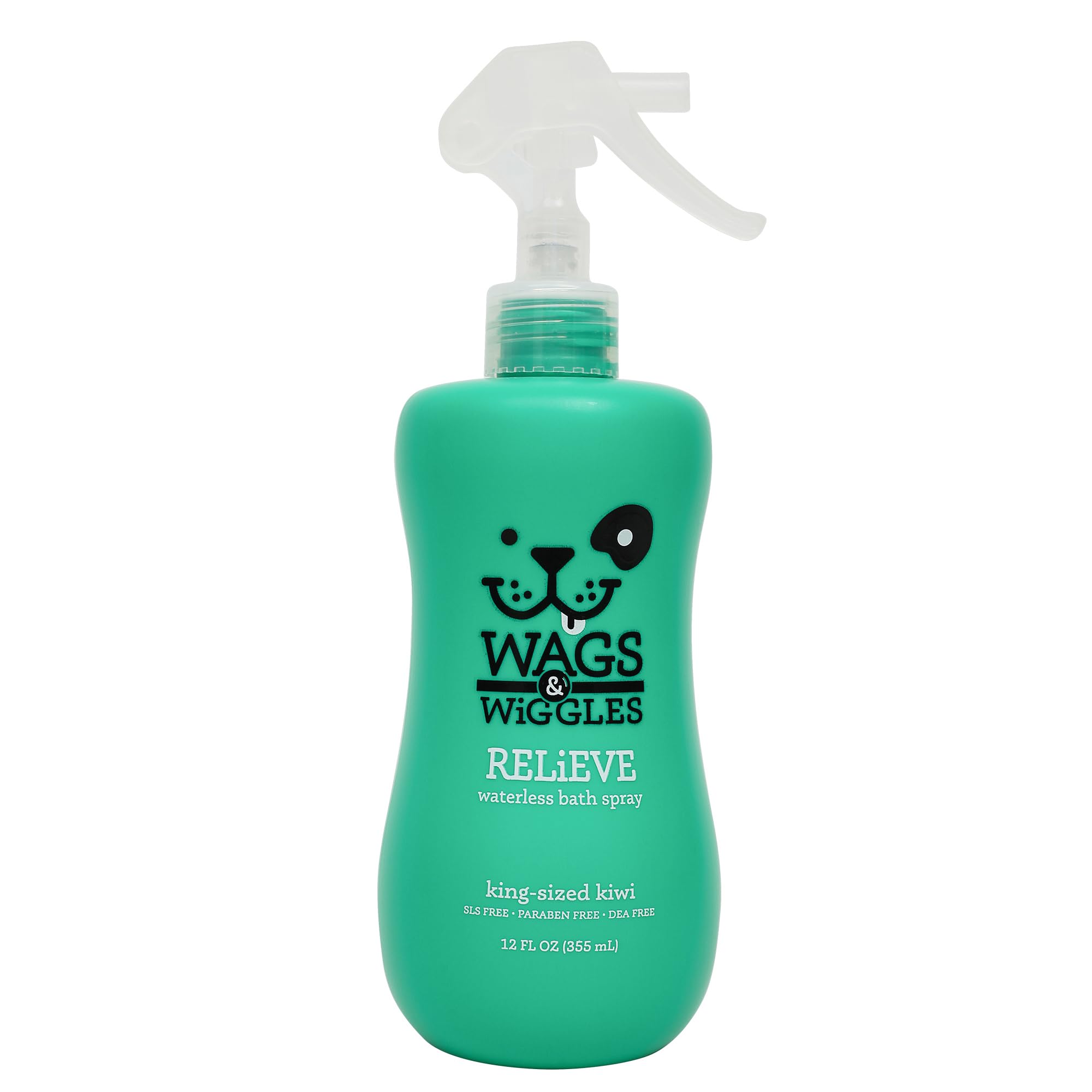 Wags & Wiggles Relieve Dog Anti-Itch Spray, Kiwi Scent - Waterless Dry Shampoo for Dogs With Dry, Itchy, Or Sensitive Skin - Fru
