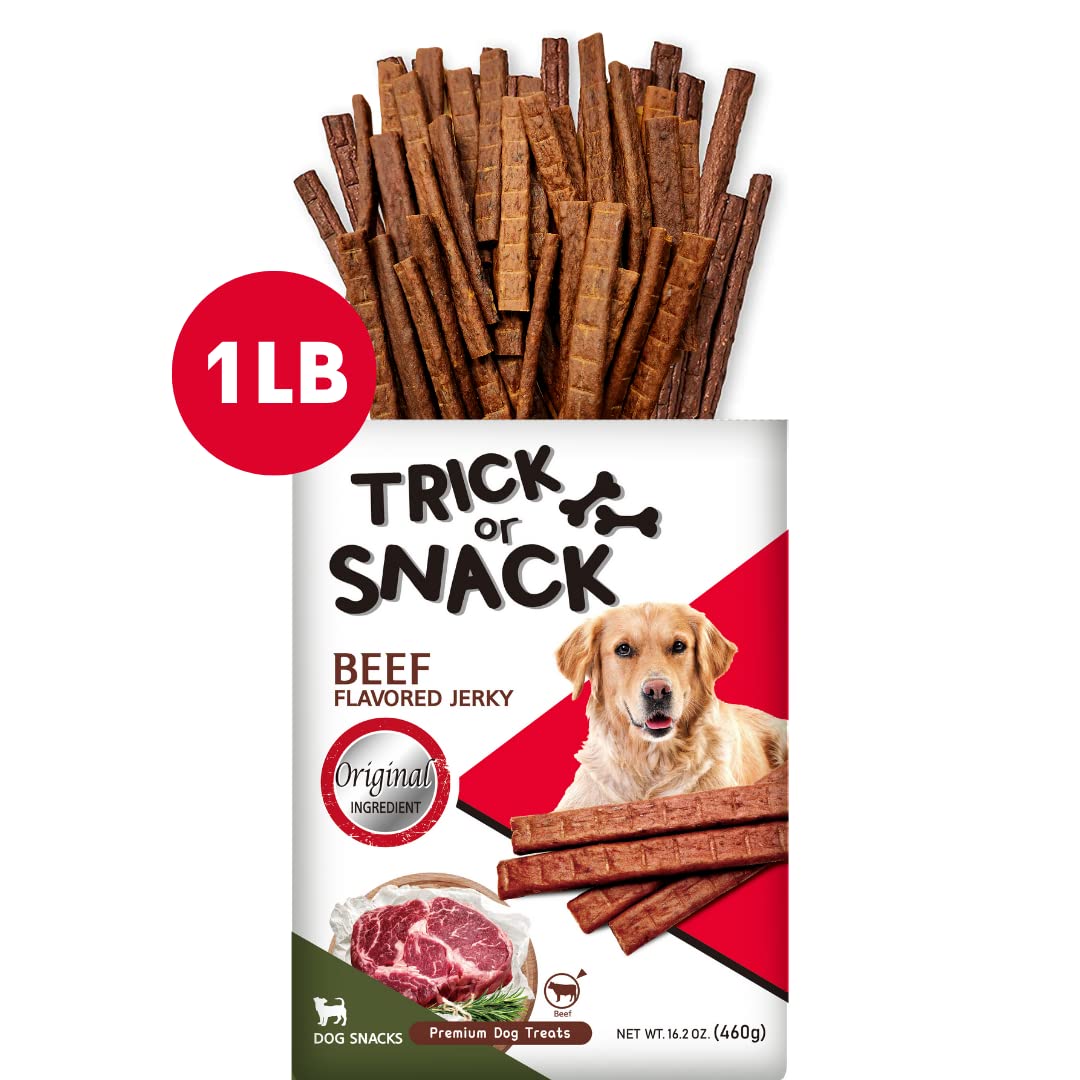 TRICK OR SNACK 1 LB Variety Pack of Natural Grillers Dog Jerky Treats - Perfect for Training, Walking, and Treating - Made with