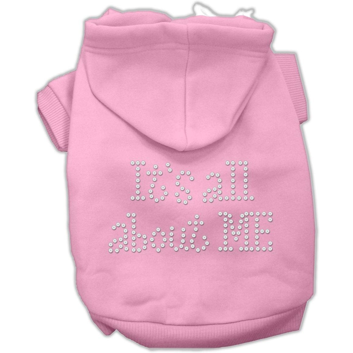 Mirage Pet Products 10-Inch It's All About Me Rhinestone Hoodies, Small, Pink