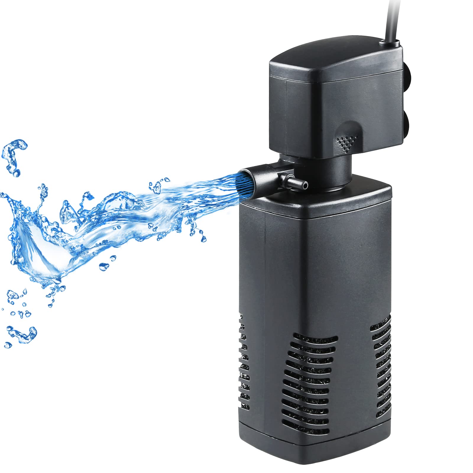 Tararium Fish Tank Filter For 15-40 Gallon Tank Crystal Clear Powerful Internal Aquarium Filters Submersible Pump& Filter System