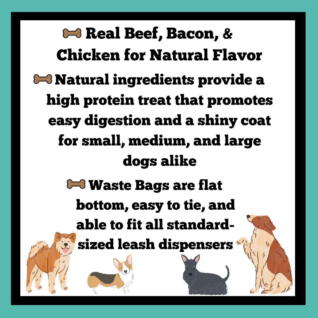 AccessiPets Dog Treats Bundles for All Sized Dogs, Soft Chews Jerky Treat Variety Pack Bundle with 1 Waste Bag Roll (1 lb, Chick