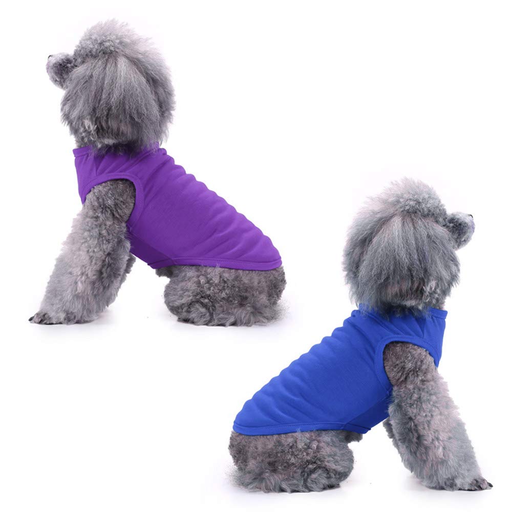 Chol&Vivi Dog Shirt Clothes, 4Pcs Blank Dog Shirt Cotton Clothes Sleeveless Fit For Small To Extra Large Size, Pet Tank Top For